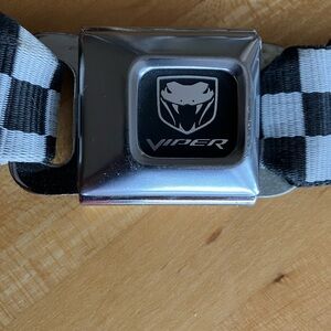 Viper Silver and Black Belt Buckle